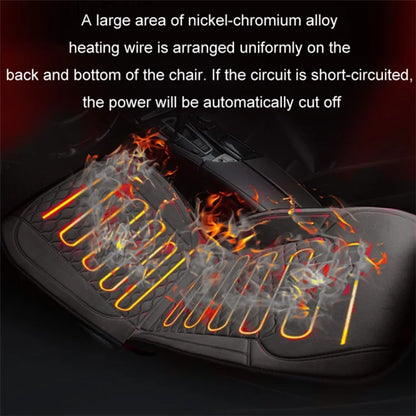 Car Winter Heated Short Plush Seat Cushion for 12V Car Electric Fast Heating Seat Cushion, Cigarette Lighter Power