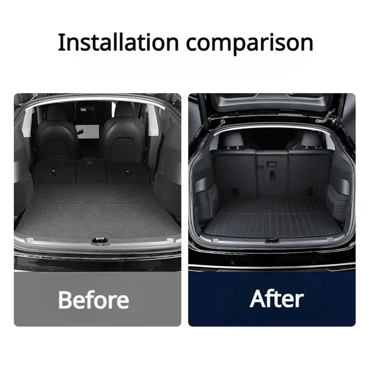 TSL1093 3Pcs / Set For Model Y Car Oxford Cloth Rear Trunk Mat Cushion Cargo Liner