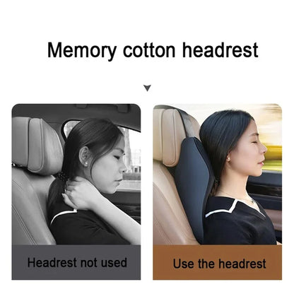 TS000512 For Model 3 / Y / S / X Memory Foam Lumbar Support Cushion Car Headrest Neck Pillow
