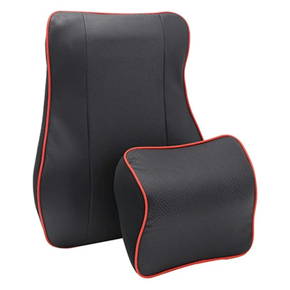 Car Headrest Memory Foam Breathable Car Neck Pillow + Back Cushion Lumbar Support