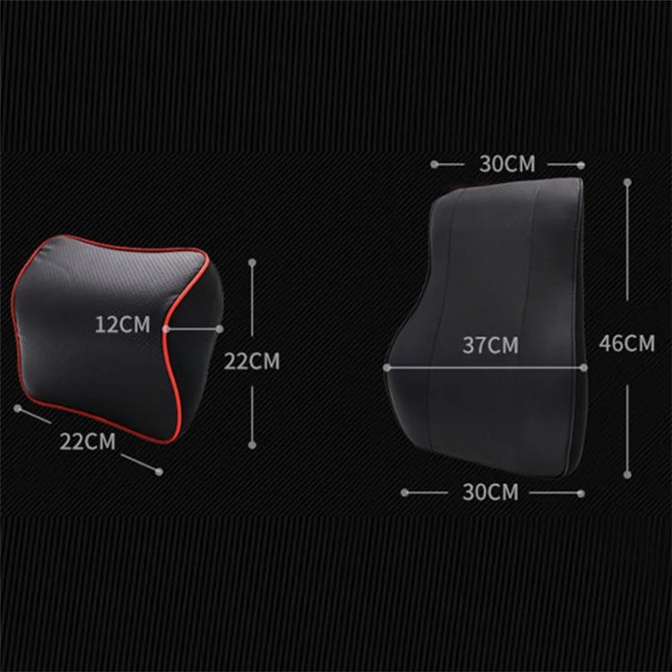 Car Headrest Memory Foam Breathable Car Neck Pillow + Back Cushion Lumbar Support