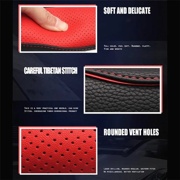 38cm D-shape Car Steering Wheel Cover Imitation Leather Anti-skid Steering Wheel Sleeve
