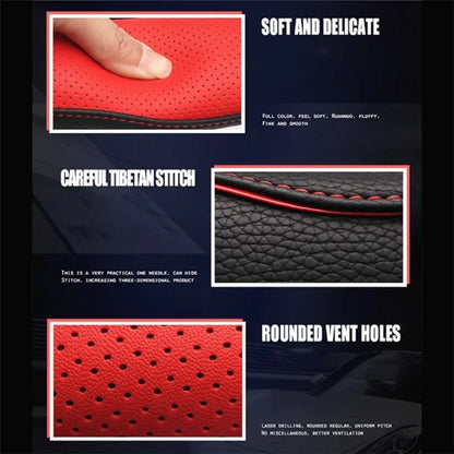 38cm D-shape Car Steering Wheel Cover Imitation Leather Anti-skid Steering Wheel Sleeve