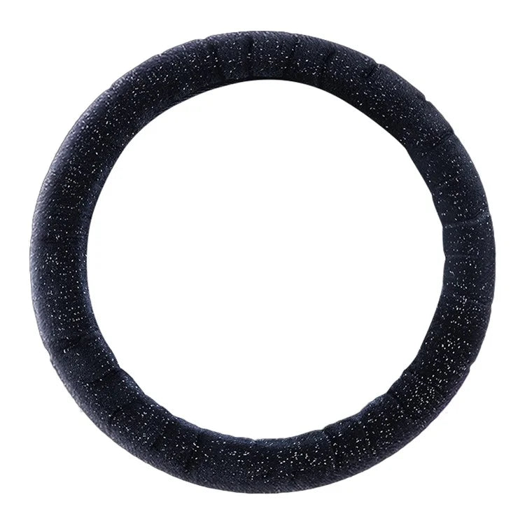 38cm Round Car Steering Wheel Cover Fluffy Winter Plush Anti-Slip Car Decoration