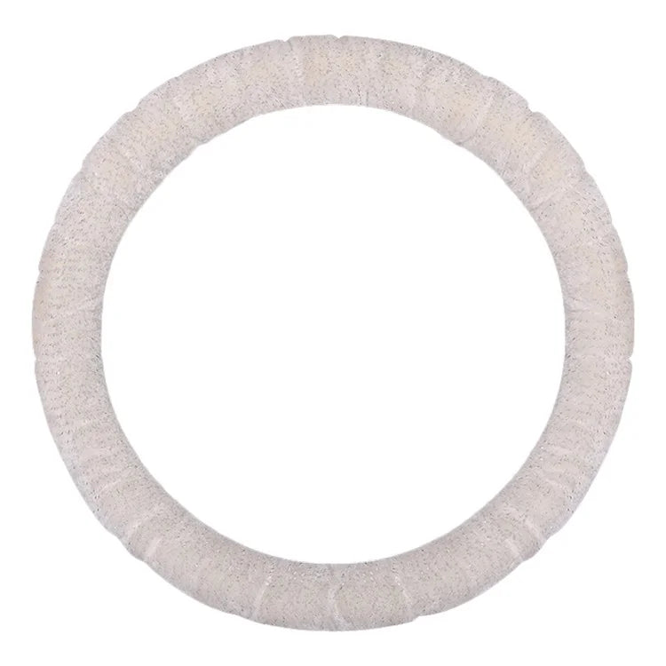 38cm Round Car Steering Wheel Cover Fluffy Winter Plush Anti-Slip Car Decoration