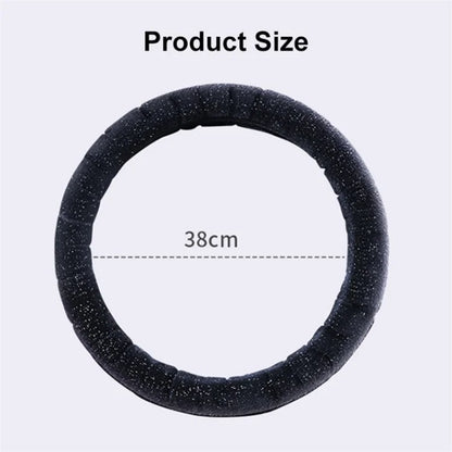 38cm Round Car Steering Wheel Cover Fluffy Winter Plush Anti-Slip Car Decoration