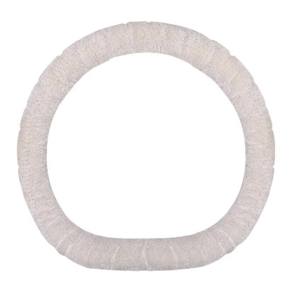 38cm D-shape Fluffy Steering Wheel Cover Short Plush Non-Slip Steering Wheel Protector
