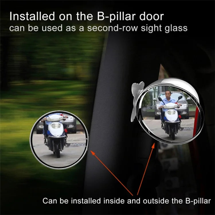 3R 044 65mm Car Blind Spot Mirror Safety Driving Wide Angle 360 Degree Adjustable Clear Rearview Mirror