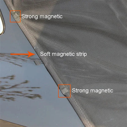 Size L Car Camping Tailgate Nylon Mesh Screen SUV MPV VAN Magnetic Mosquito Net, 162 x 150cm