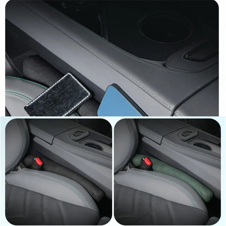 SNBLO 1 Pair Car Seat Gap Filler Suede Seat Gap Plug Leak-proof Strip