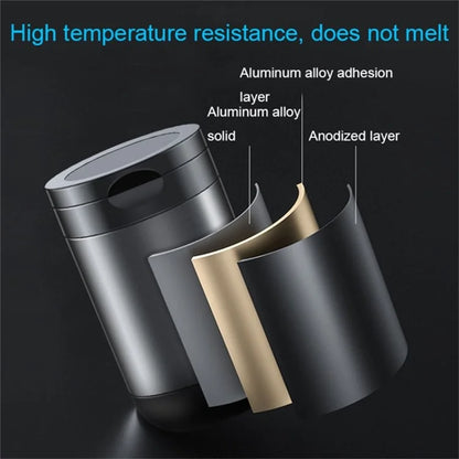 Aluminum Alloy Car Ashtray with LED Light Flame Retardant Good Sealing Ash Storage Holder