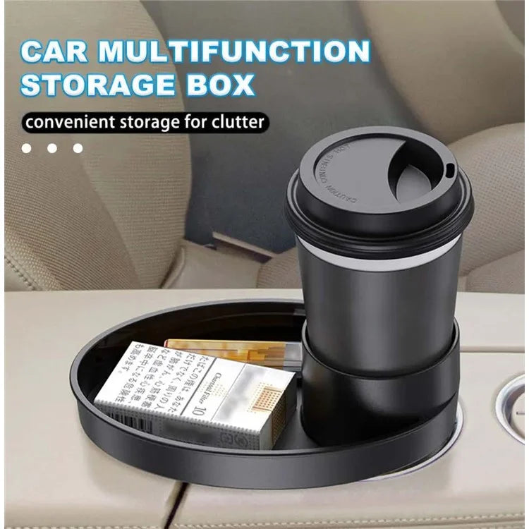 SD-1043 Multi-function Organizer Table Car Cup Holder Expander with Rotating Tray