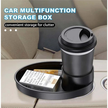 SD-1043 Multi-function Organizer Table Car Cup Holder Expander with Rotating Tray