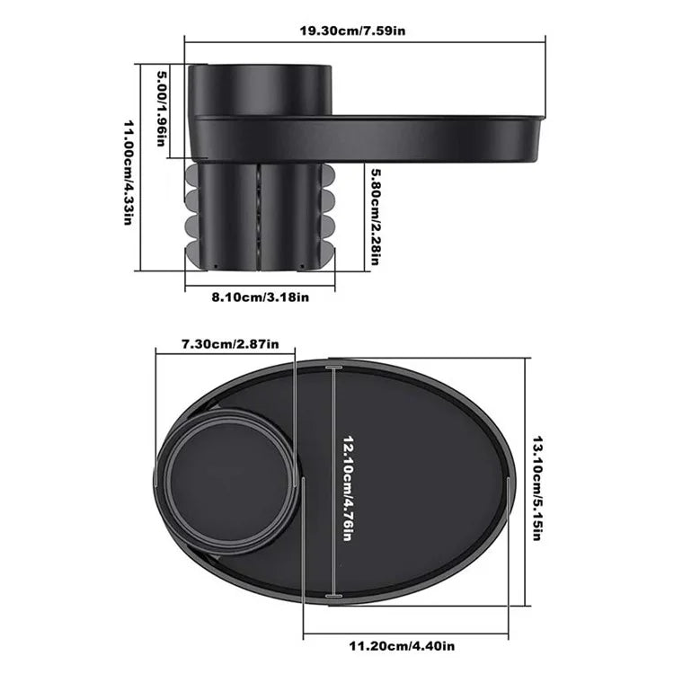 SD-1043 Multi-function Organizer Table Car Cup Holder Expander with Rotating Tray