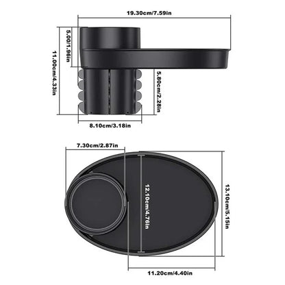 SD-1043 Multi-function Organizer Table Car Cup Holder Expander with Rotating Tray