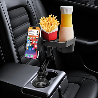 SB-6088 Universal Car Cup Holder Tray 360-Degree Rotating Car Tray Table with Cell Phone Stand for Eating / Watching