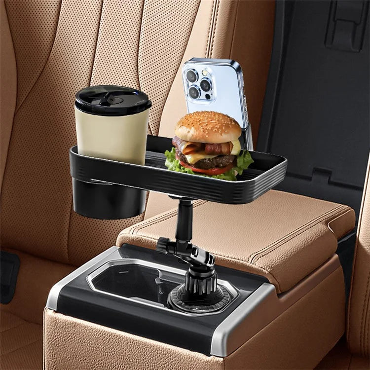 SB-6088 Universal Car Cup Holder Tray 360-Degree Rotating Car Tray Table with Cell Phone Stand for Eating / Watching