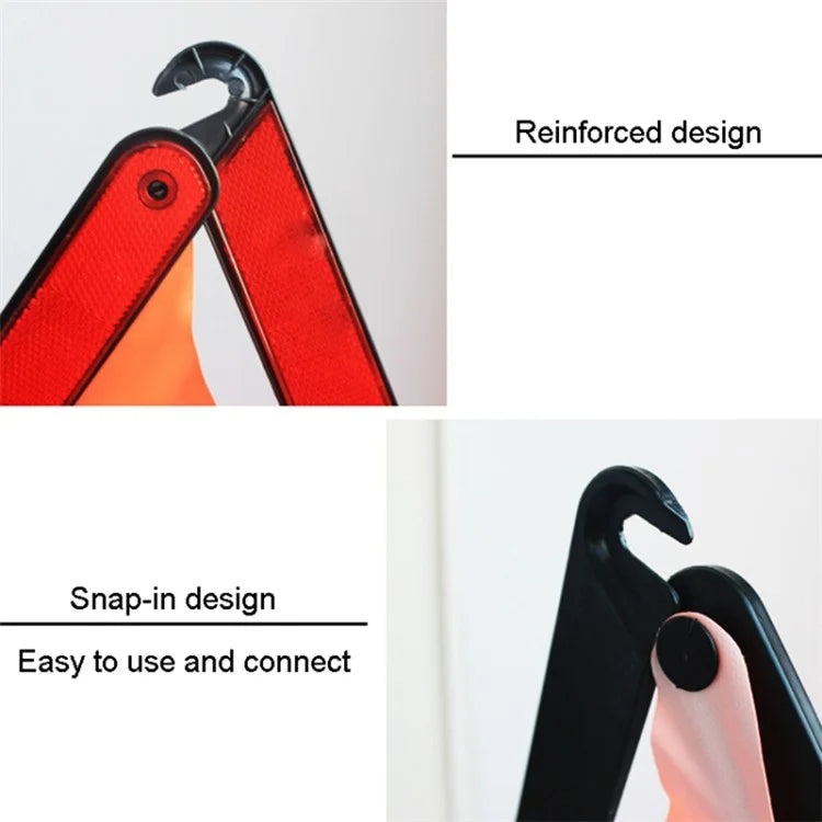 Car Emergency Breakdown Warning Triangle Reflective Safety Hazard Folded Stop Sign Reflector