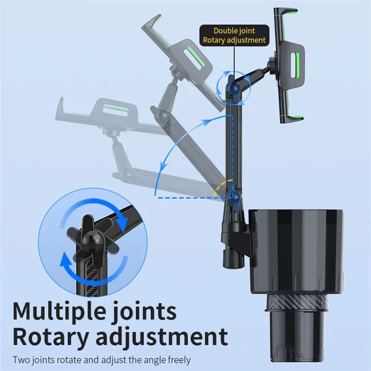 SB-6033 Multifunction Car Cup Holder Storage Tray Rotating Car Cell Phone Stand Rack