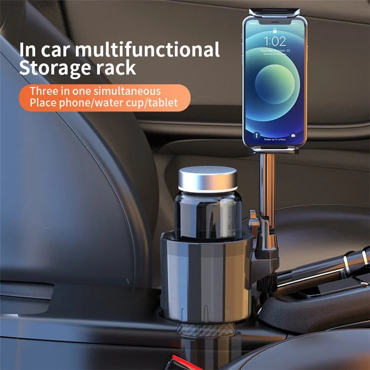 SB-6033 Multifunction Car Cup Holder Storage Tray Rotating Car Cell Phone Stand Rack