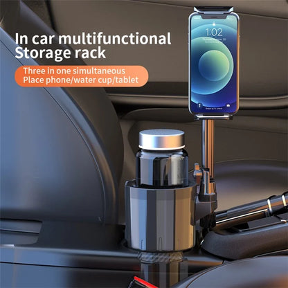 SB-6033 Multifunction Car Cup Holder Storage Tray Rotating Car Cell Phone Stand Rack