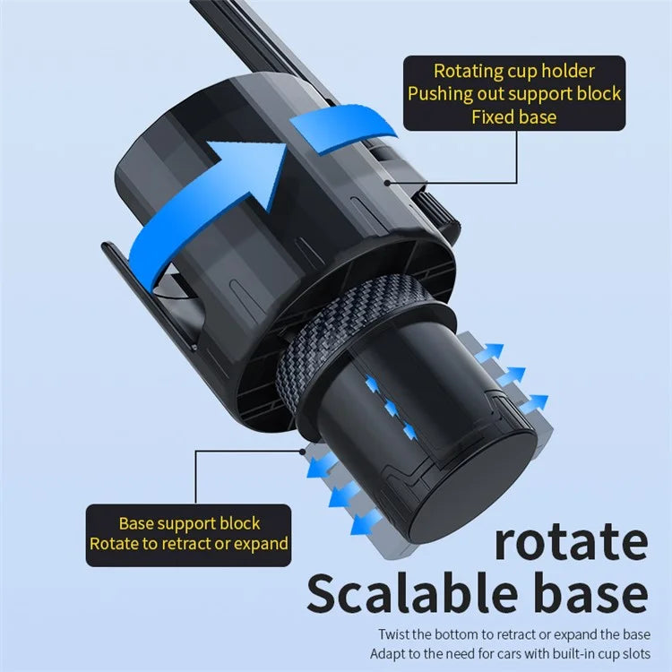 SB-6033 Multifunction Car Cup Holder Storage Tray Rotating Car Cell Phone Stand Rack