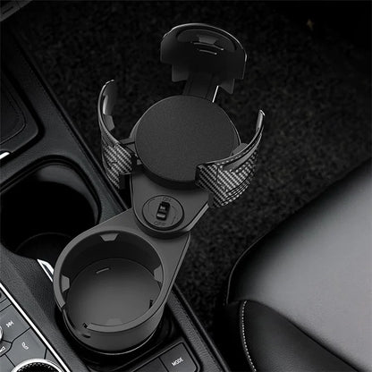 Multifunctional Car Water Cup Holder Car Seat Up Layer Stretchable Water Cup Drink Holder (Size: S)