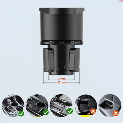Multifunctional Car Water Cup Holder Car Seat Up Layer Stretchable Water Cup Drink Holder (Size: S)