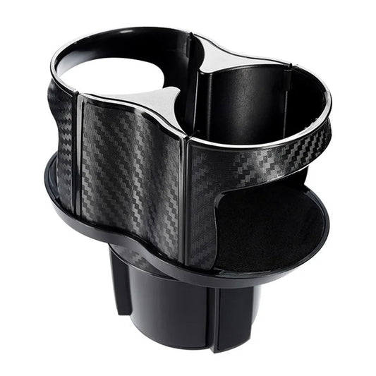 Carbon Fiber Pattern Car Water Cup Holder Multifunctional Car Drink Holder with Rotatable Base
