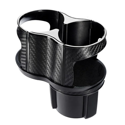Carbon Fiber Pattern Car Water Cup Holder Multifunctional Car Drink Holder with Rotatable Base