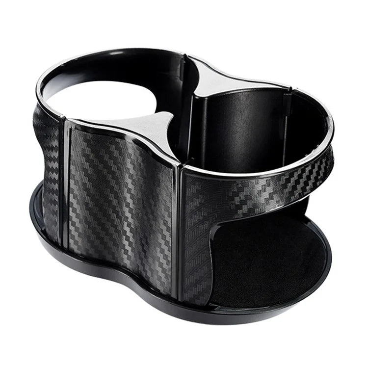 Carbon Fiber Pattern Car Water Cup Holder Multifunctional Car Drink Holder with Rotatable Base