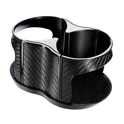 Carbon Fiber Pattern Car Water Cup Holder Multifunctional Car Drink Holder with Rotatable Base