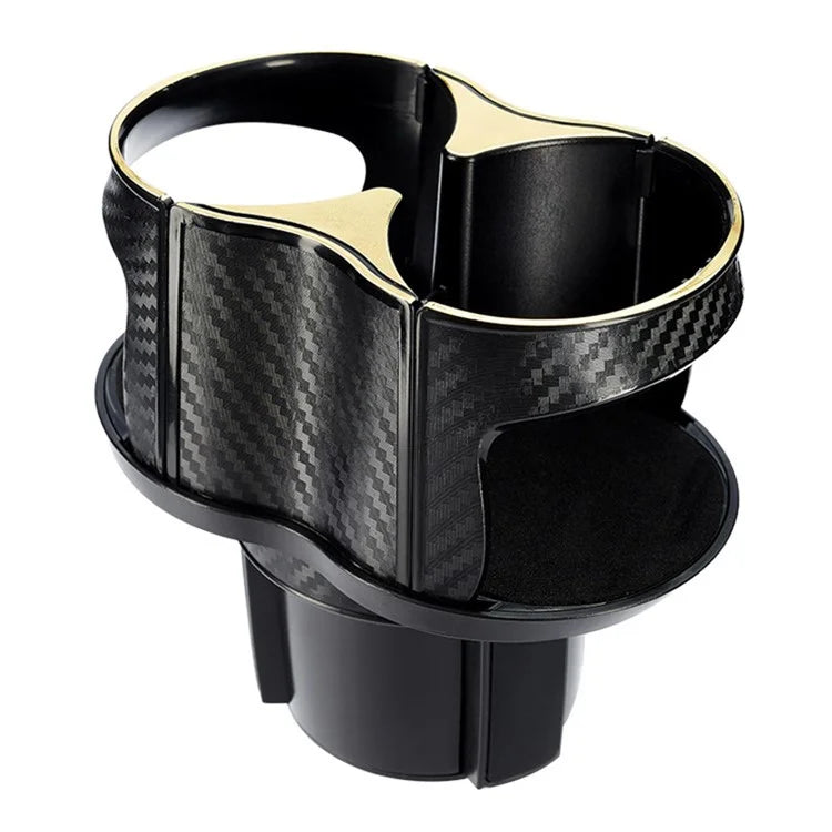 Carbon Fiber Pattern Car Water Cup Holder Multifunctional Car Drink Holder with Rotatable Base