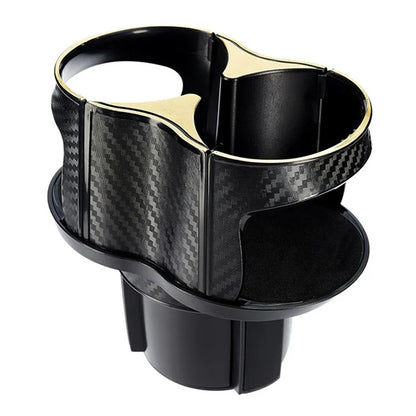 Carbon Fiber Pattern Car Water Cup Holder Multifunctional Car Drink Holder with Rotatable Base