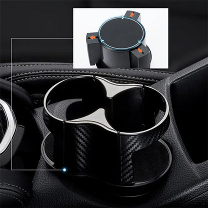 Carbon Fiber Pattern Car Water Cup Holder Multifunctional Car Drink Holder with Rotatable Base