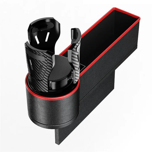 Car Seat Gap Filler Cup Holder ABS+PU Leather Auto Crevice Storage Organizer Box, Driver Side