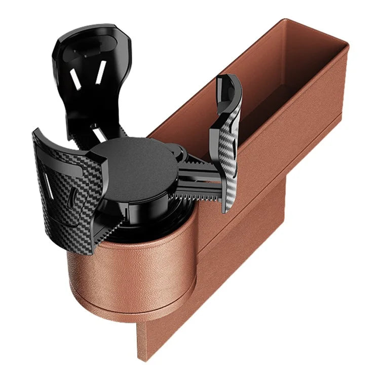 Car Seat Gap Filler Cup Holder ABS+PU Leather Auto Crevice Storage Organizer Box, Driver Side
