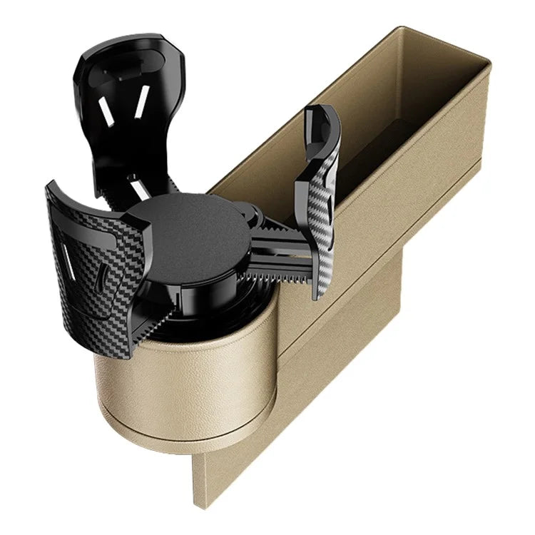 Car Seat Gap Filler Cup Holder ABS+PU Leather Auto Crevice Storage Organizer Box, Driver Side