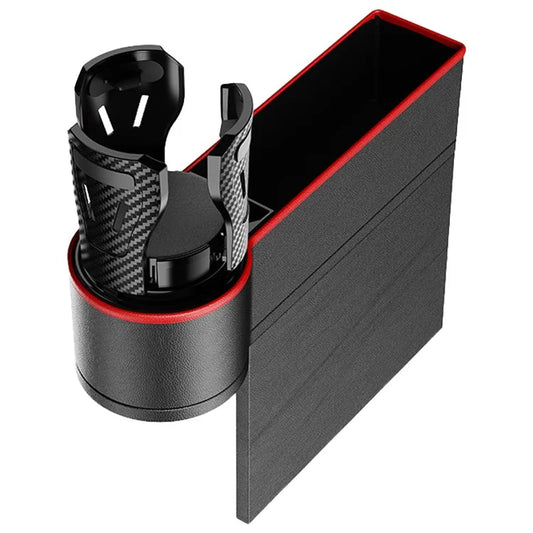ABS+PU Leather Auto Crevice Storage Organizer Box Car Seat Gap Filler Cup Holder, Front Passenger Side