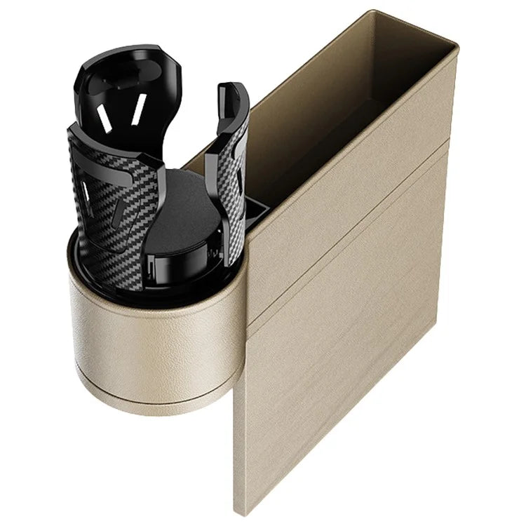 ABS+PU Leather Auto Crevice Storage Organizer Box Car Seat Gap Filler Cup Holder, Front Passenger Side