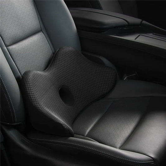 Car Seat Waist Support Cushion Memory Foam Breathable Fatigue Relieve Lumbar Cushion
