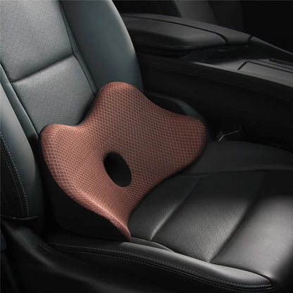 Car Seat Waist Support Cushion Memory Foam Breathable Fatigue Relieve Lumbar Cushion