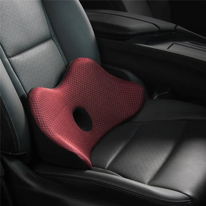 Car Seat Waist Support Cushion Memory Foam Breathable Fatigue Relieve Lumbar Cushion