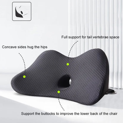Car Seat Waist Support Cushion Memory Foam Breathable Fatigue Relieve Lumbar Cushion