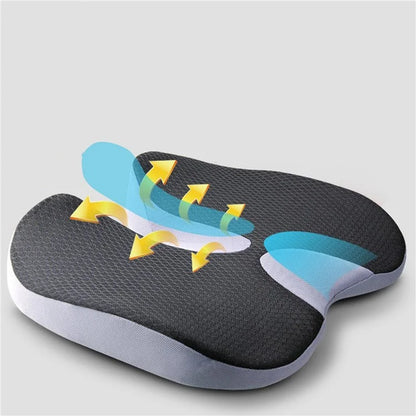 Car Seat Cushion Mesh Cloth+Memory Foam Breathable Fatigue Relief Seat Cushion