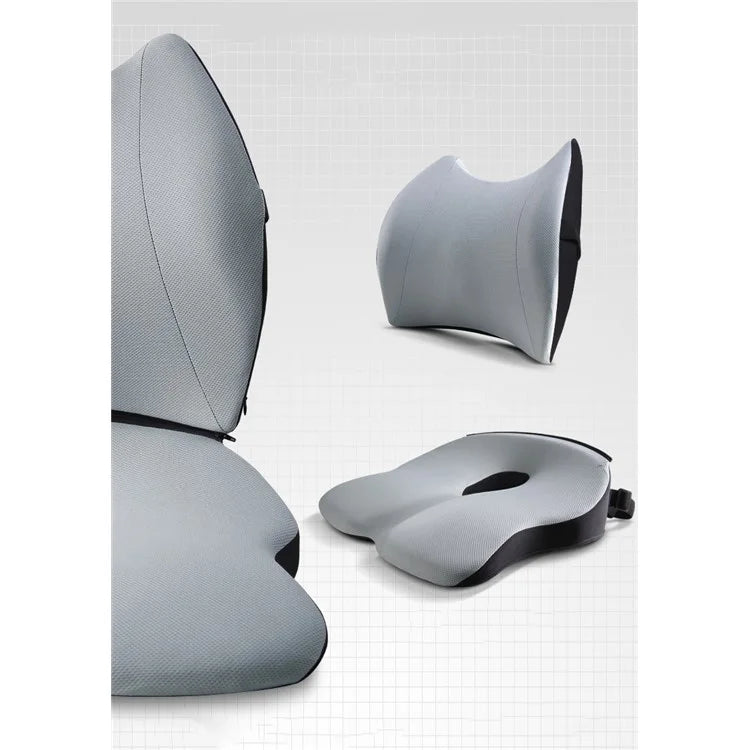 LOVERCAR Ergonomics Car Seat Cushion Memory Foam Slow Rebound Chair Cushion with Backrest