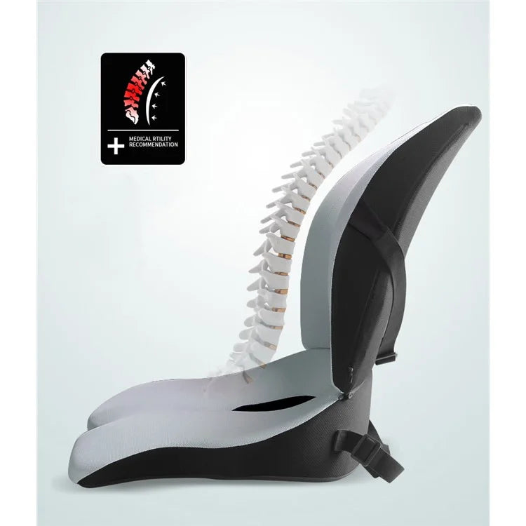 LOVERCAR Ergonomics Car Seat Cushion Memory Foam Slow Rebound Chair Cushion with Backrest