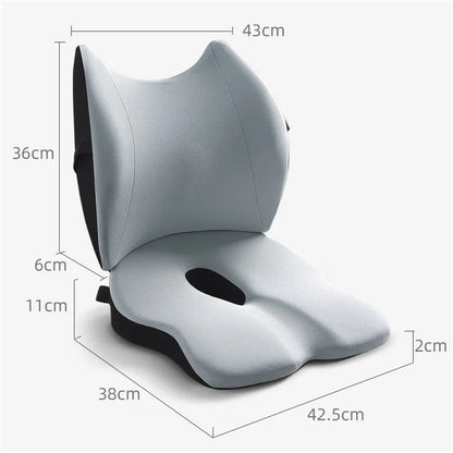 LOVERCAR Ergonomics Car Seat Cushion Memory Foam Slow Rebound Chair Cushion with Backrest