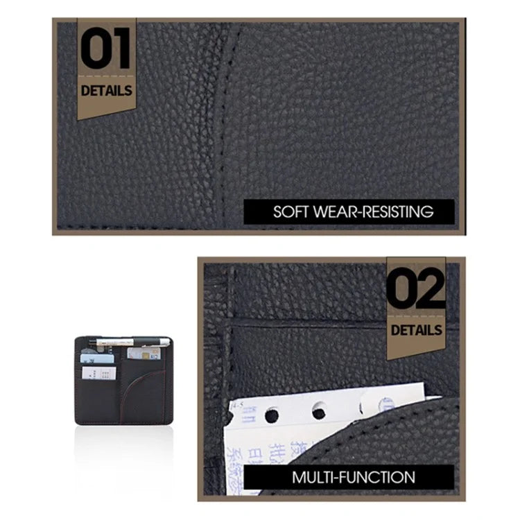 Car Sun Visor Storage Bag PU Leather Cards Bills Driver License Holder Bag