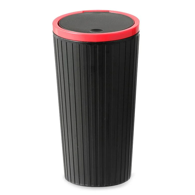 DM-143 ABS + PP Versatile Car Storage Bin with Lid Auto Vehicle Trash Can Fit Cup Holder